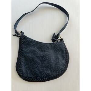 Vintage Carlo D'Santi Geanuine Leather Blue Shoulder BagTooled Leather Handbag